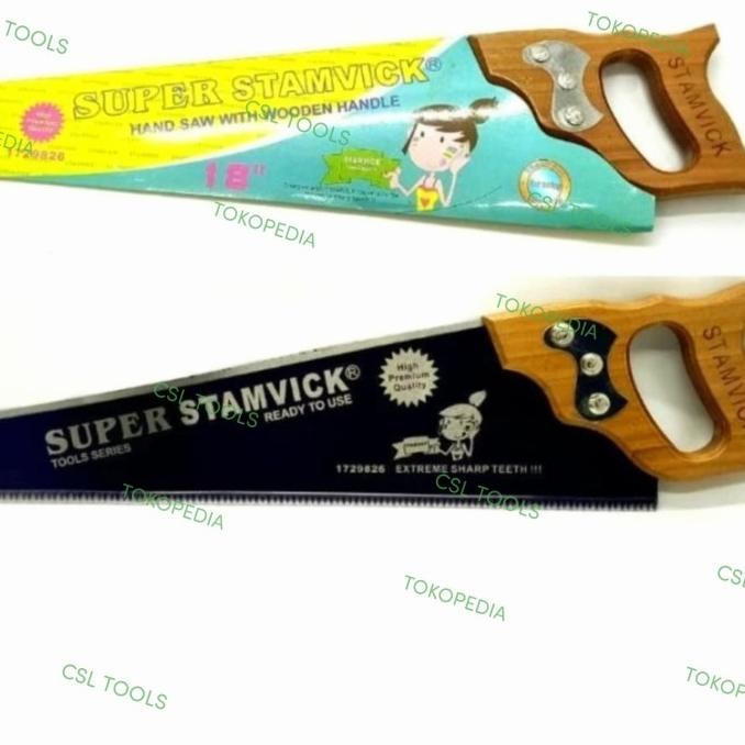 Diskon Gergaji Kayu SUPER STAMVICK 18" inch -Gergaji Kayu Tangan Handsaw Asli #csl dijamin