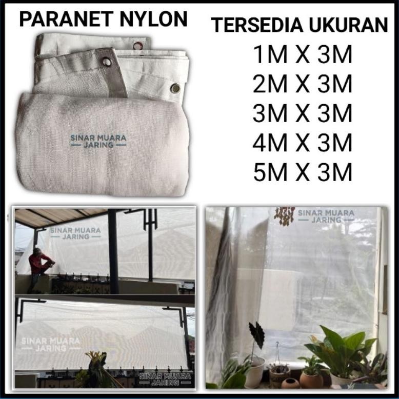 Paranet Nilon Nylon Putih 60%-75% List Terpal Dan Ring/Paranet Putih/Paranet Nylon Putih/Shadding Ne