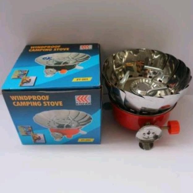 Kovar Kompor Camping Windproof Bunga - Kembang Anti Badai K-203 gas gunung darurat
