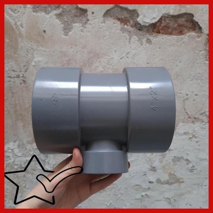 [SMM] TEE REDUSER 4" X 2"/ T VLOK/ VERLOP TEE PVC 4"X2" D RUCIKA