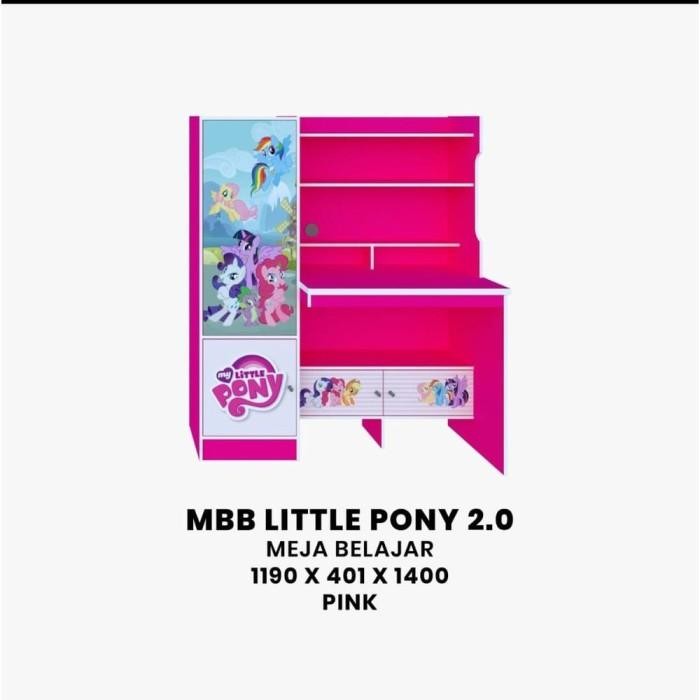 MEJA BELAJAR ANAK LEMARI BUKU KARAKTER HELLO KITTY LITTLE PONY