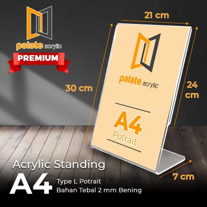 

ready AKRILIK TENT HOLDER A4 L PORTRAIT - 2MM PREMIUM murah