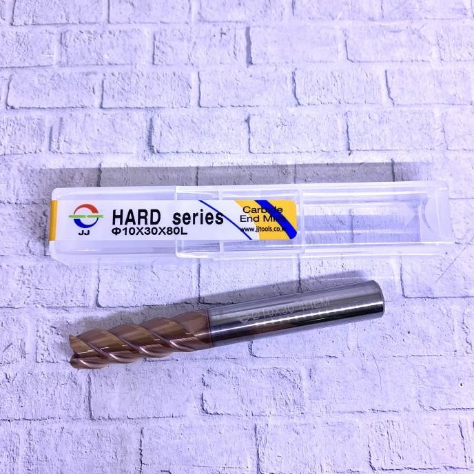 Endmill 10 mm HRC 60 Carbide merk JJ Tool Series baru Endmill 10 HRC60 murah