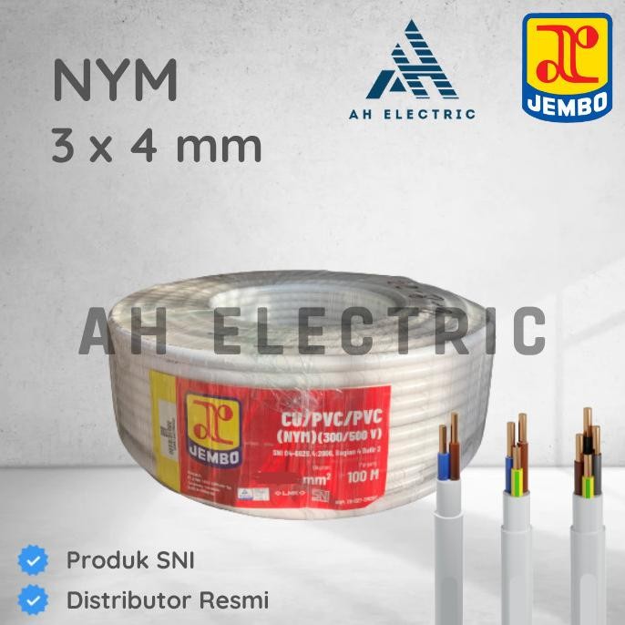 Kabel Nym 3X4 Mm Jembo / Nym 3X4Mm / Nym 3 X 4 Mm / Nym 3 X 4Mm Sni New Stok
