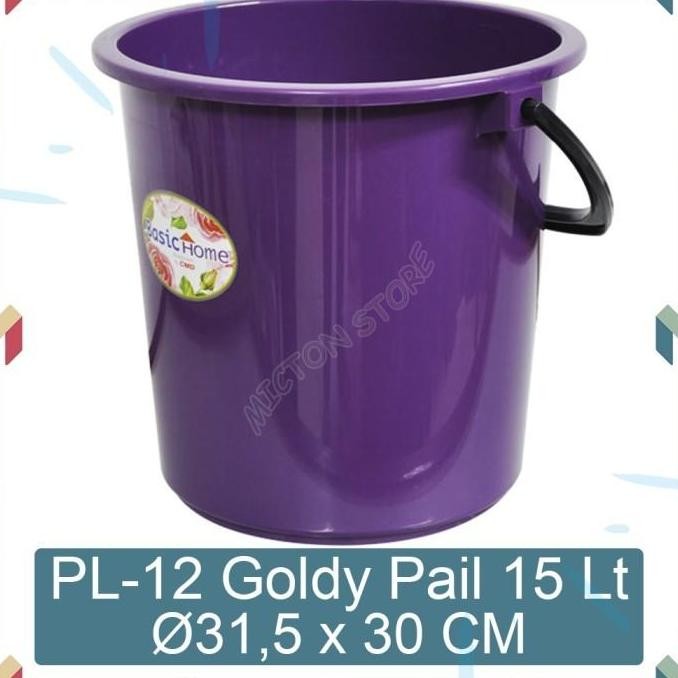 New MICTON Lion Star Basic Home PL-12 Goldy Pail 15 Liter Ember Plastik 5 Berkualitas