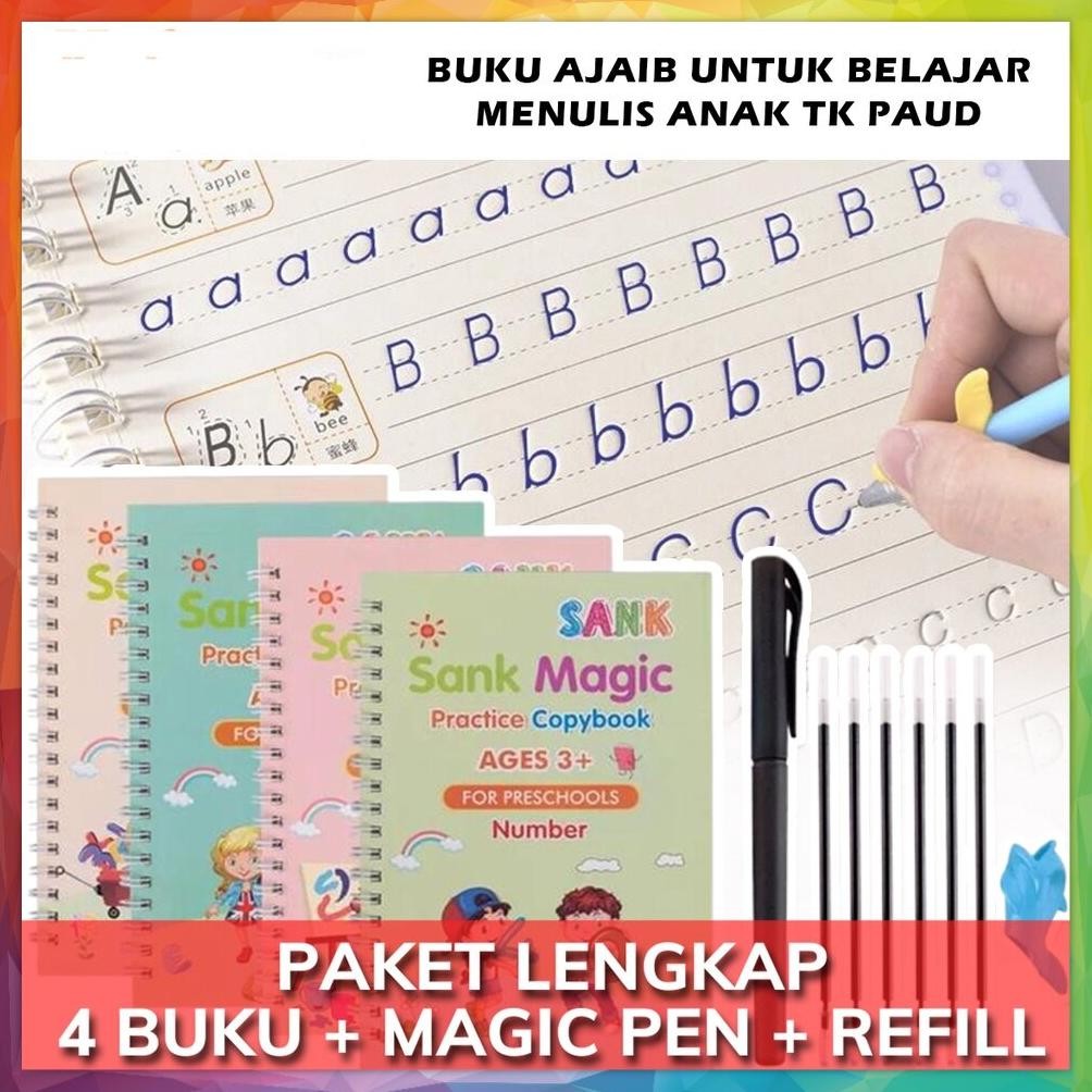 

Cxv-38 Buku Belajar Menulis Anak - Buku Magic 3D - Sank Magic 4 In 1 / Magic Book