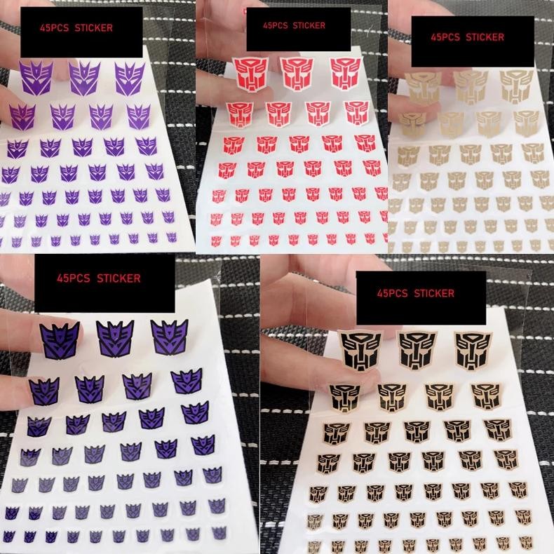 

In Stock 45Pcs Transformation Robot Toys G1 Sticker Symbol Decal For Custom Diy Toys Accessories Decoration