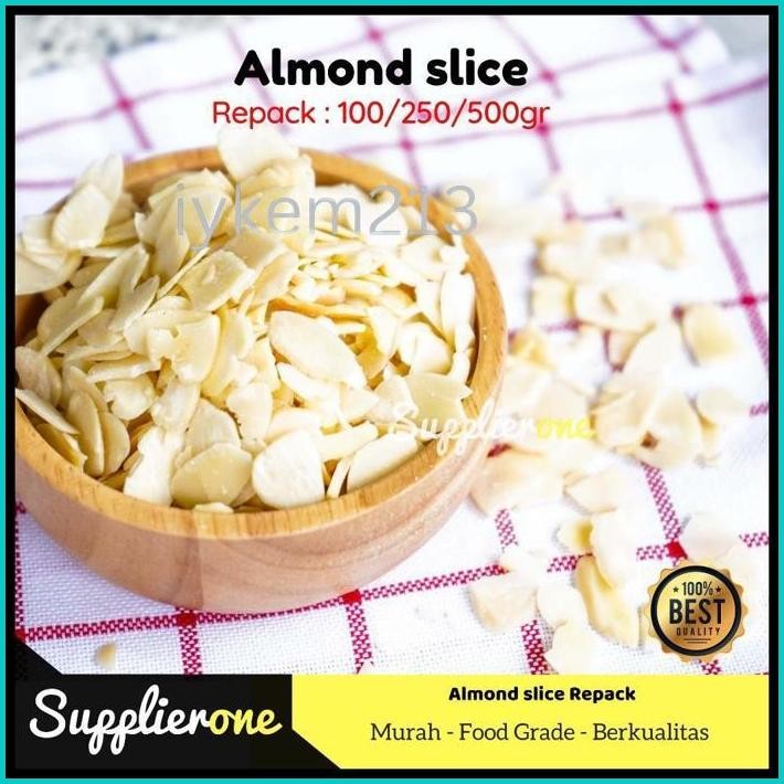 

KACANG ALMOND SLICE MENTAH / IRIS PREMIUM QUALITY AUSTRALIA , 500GR, 250GR, 100GR