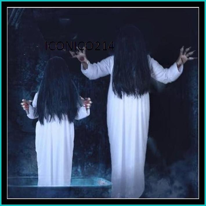 KOSTUM SADAKO HANTU WANITA SERAM SETAN PAKAIAN HALLOWEEN HALLOWEN HALOWEEN HELLOWEEN HELOWEEN HELLOW