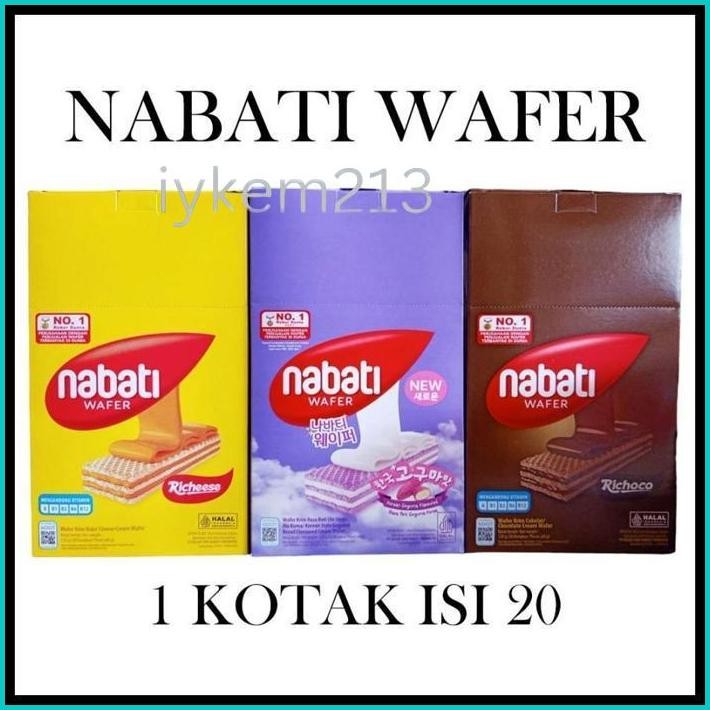 

( BERKAH ) RICHEESE NABATI WAFER KEJU COKLAT BOX ISI 20 PCS X 6GR SNACK KEJU RICHEESE SNACK CEMILAN ANAK MURAH