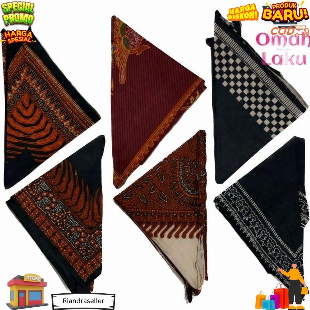Iket Kepala Batik Segitiga - Udeng Ikat Segitiga Motif Batik - Ikat Kepala Jawa Sale