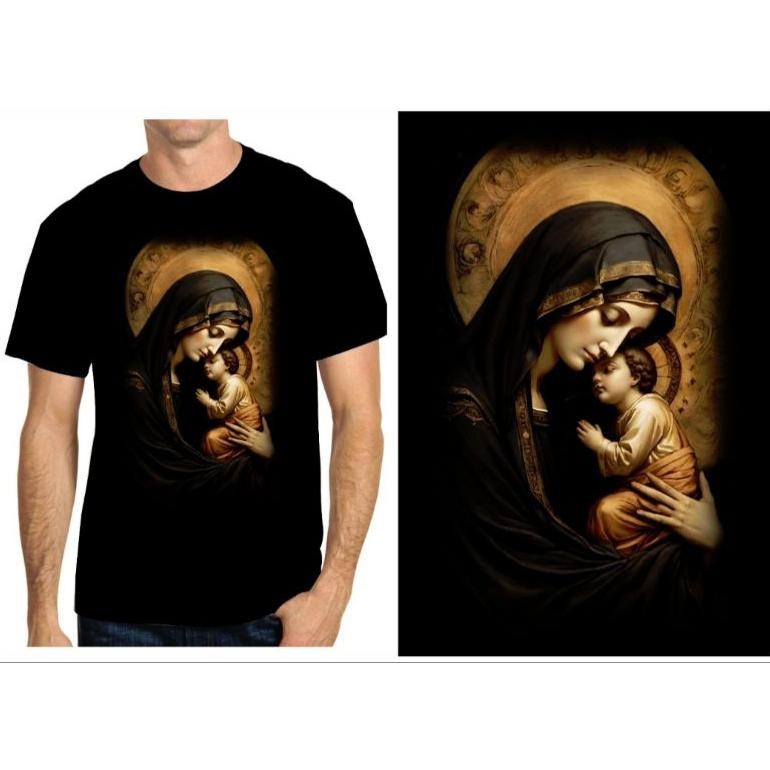 er-56 uk-68 Kaos Oblong Yesus Maria Cotton Bambu Koronka - Kaos Oblong Yesus - Kaos Yesus - Baju Obl