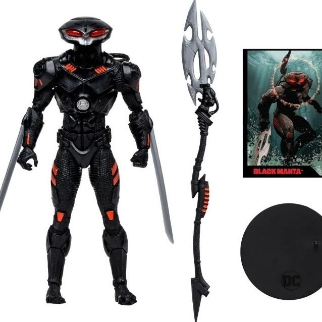 MCFARLANE DC DIRECT ACTION FIGURE WITH COMIC AQUAMAN BLACK MANTA