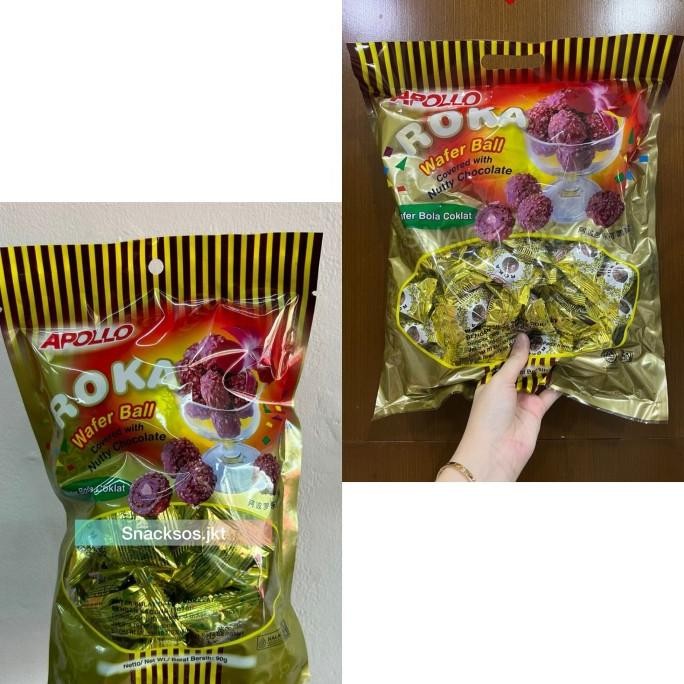 

Promo Apollo Roka Wafer Ball Covered With Nutty Chocolate 420Gr / 300Gr