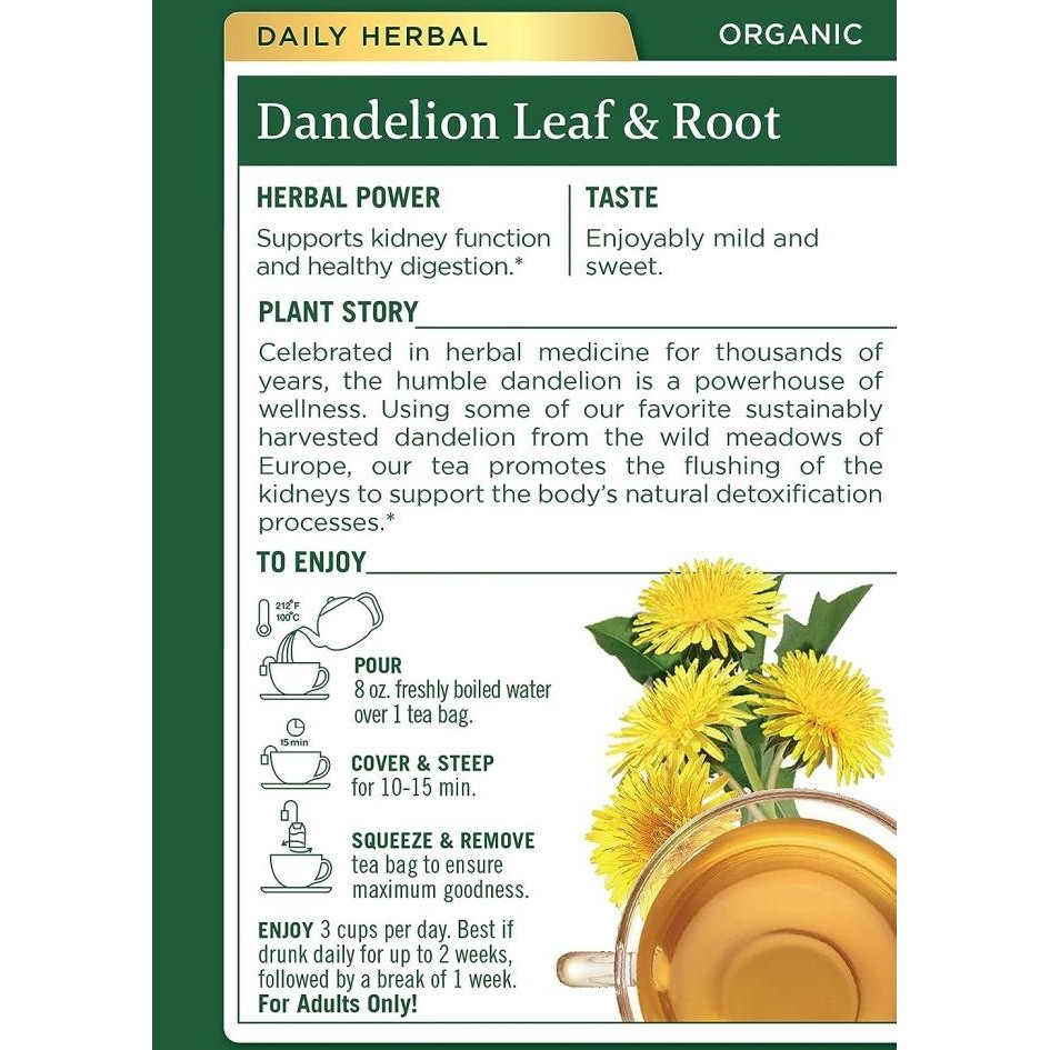 

Grosir Traditional Medicinals Organic Dandelion Leaf & Root Tea Bag Teh Celup