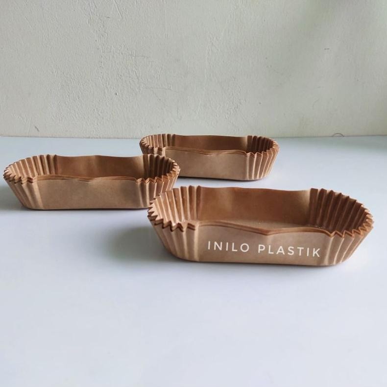asd-86 rt-342 Paper Cup Case Roti Oval Polos / Kertas Roti Eclair Baking 20x11 CM Premium Termurah