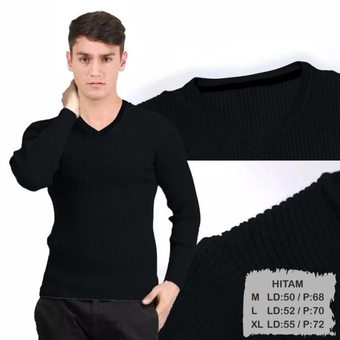 Murah Kaos Polos V-Neck Lengan Panjang Kaos Kerah Pria Dan Wanita