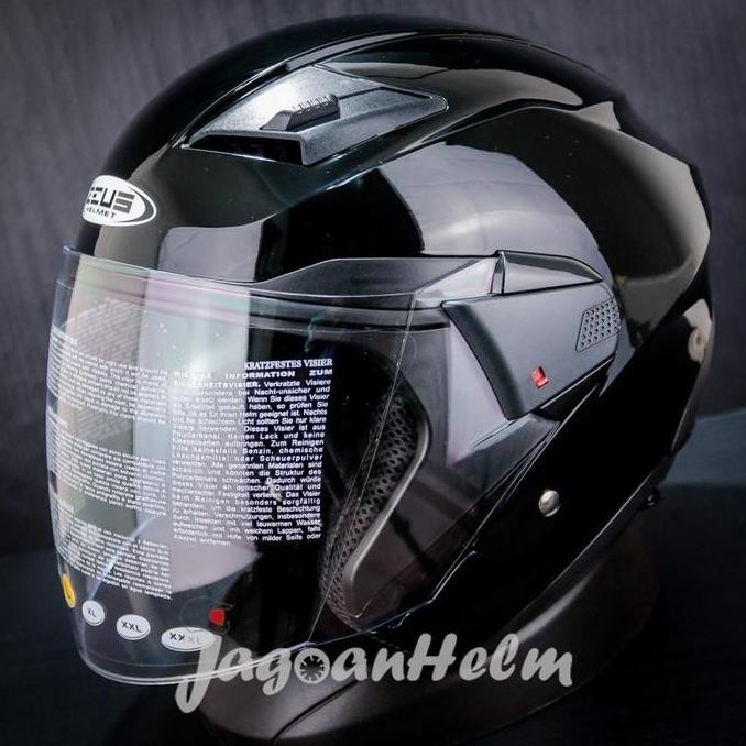 ZEUS HELM ZS611 SOLID | ZS 611 DOUBLE VISOR - HALF FACE HELMET MOTOR 2904T