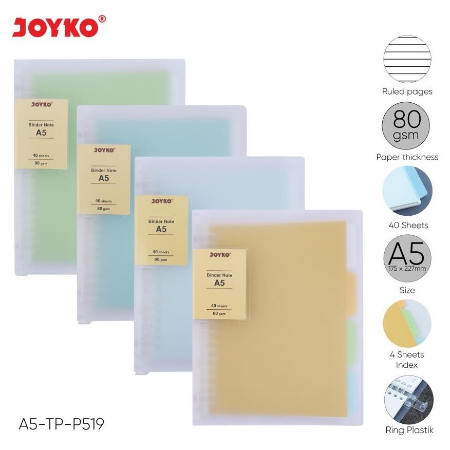 

uk-75 er-90 Binder Note JOYKO Transparan A5 B5 / Binder Buku Note Transparent Sale Premium