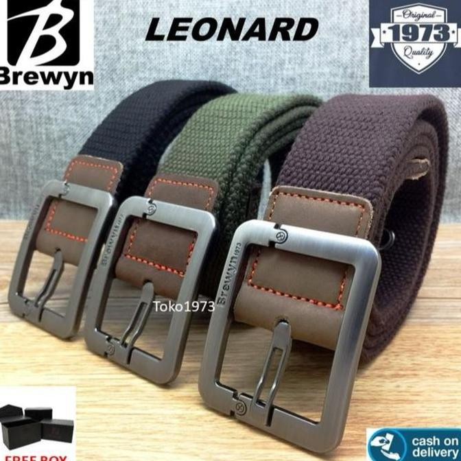 Ori - BREWYN LEONARD Ikat pinggang pria gesper pria canvas belt sabuk