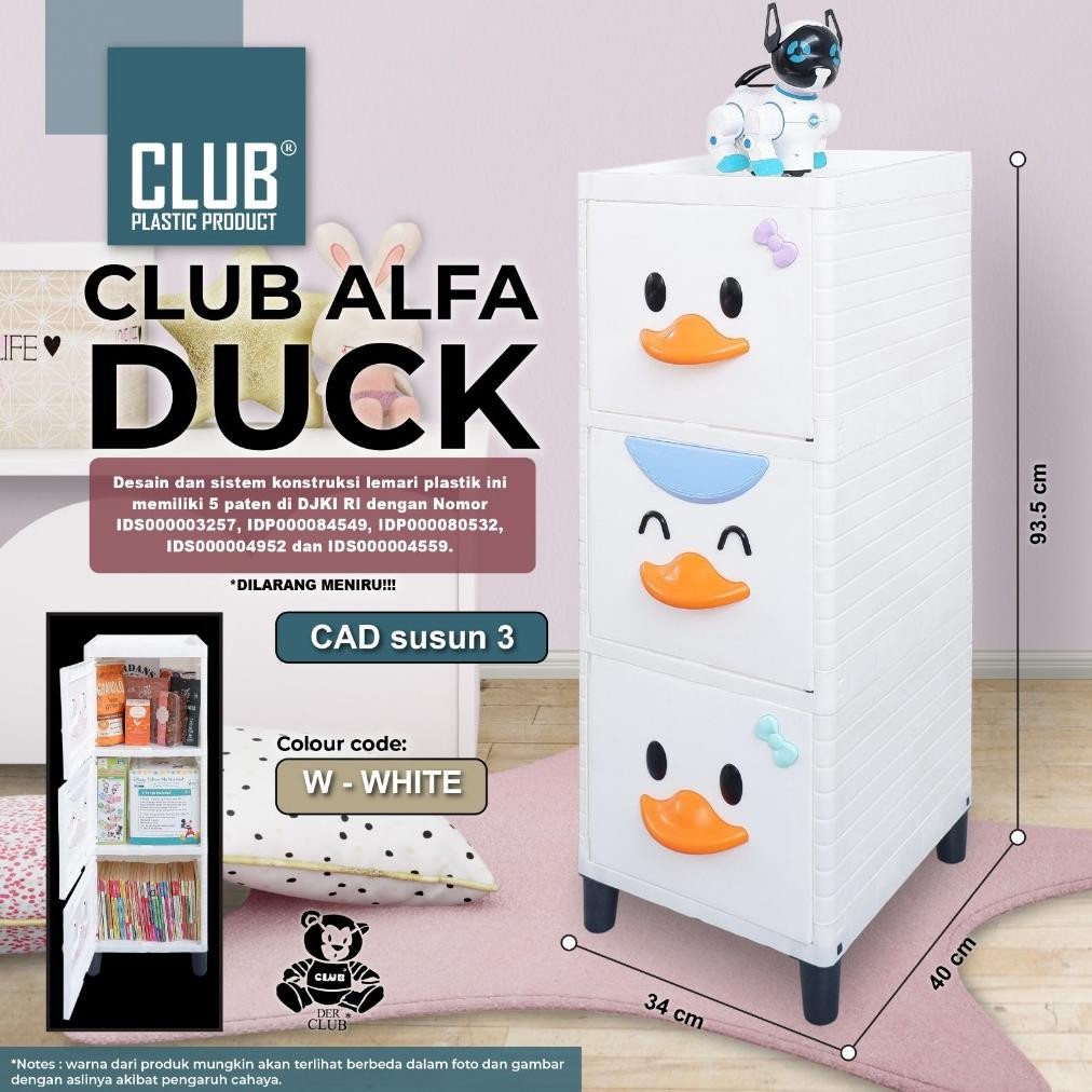 LEMARI PLASTIK CLUB ALFA DUCK BEBEK RAK SERBAGUNA RAK MAINAN RAK BAJU ANAK