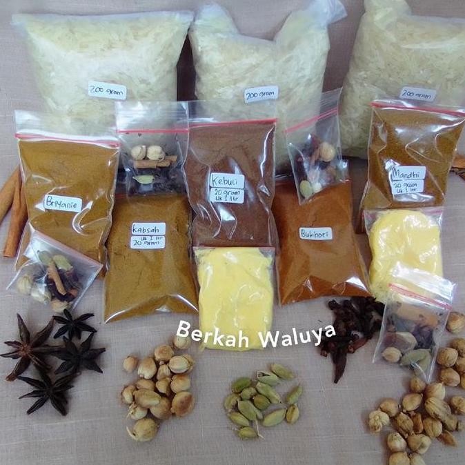 

Bumbu nasi kebuli plus beras basmati 200 gram dan rempah nUg