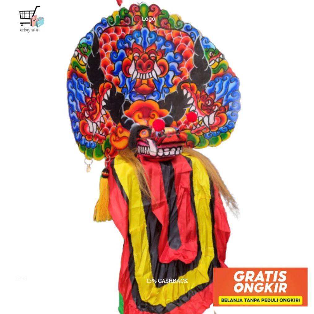 Banyak Diskon  Barongan Caplok Kayu Coret Full Set Lengkap / Barongan Dewasa Jumbo Plipit Romo / Bar