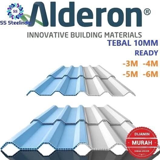 Atap Spandek Upvc Alderon / Olderon Asli Tebal 10Mm (3M 4M 5M 6M) Original Dan Terpercaya