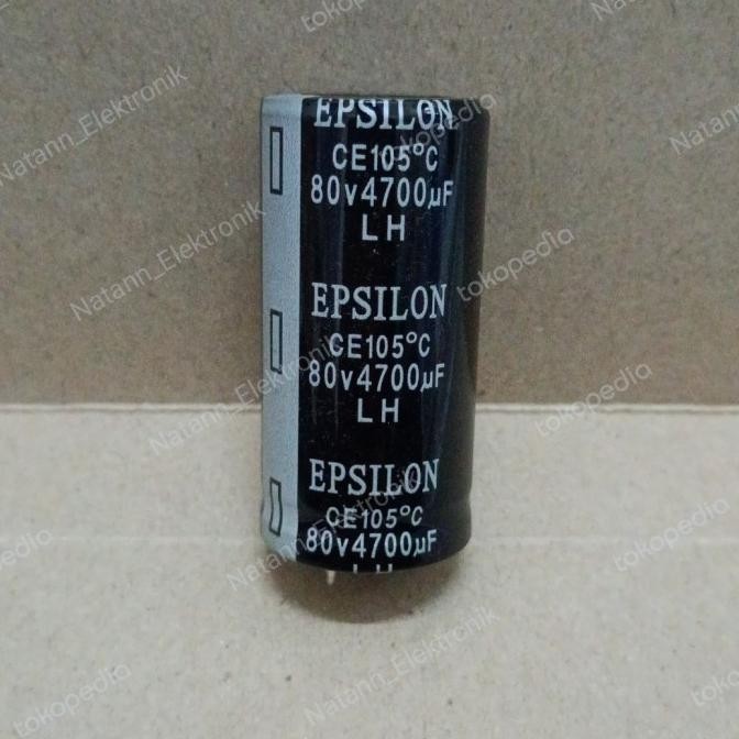 Promo 6223 kapasitor elco 4700uf 4700 uf 80v 80volt 80 volt epsilon lh korea COD