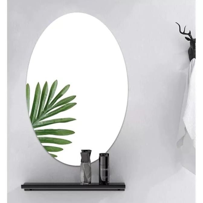 TERBARU STIKER CERMIN KACA DINDING OVAL KOTAK ANTI PECAH KACA CERMIN TEMPEL