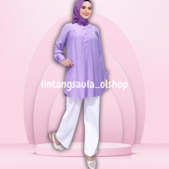 Sale Blouse Polos Viscose Jumbo Lilac