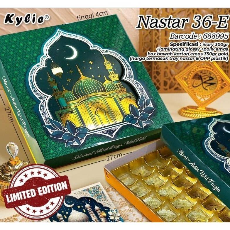 

( isi 5 pcs /@ 15.500 ) BOX/NASTAR SEKAT IDUL FITRI ISI 36 HOLE UKR 27X27X4