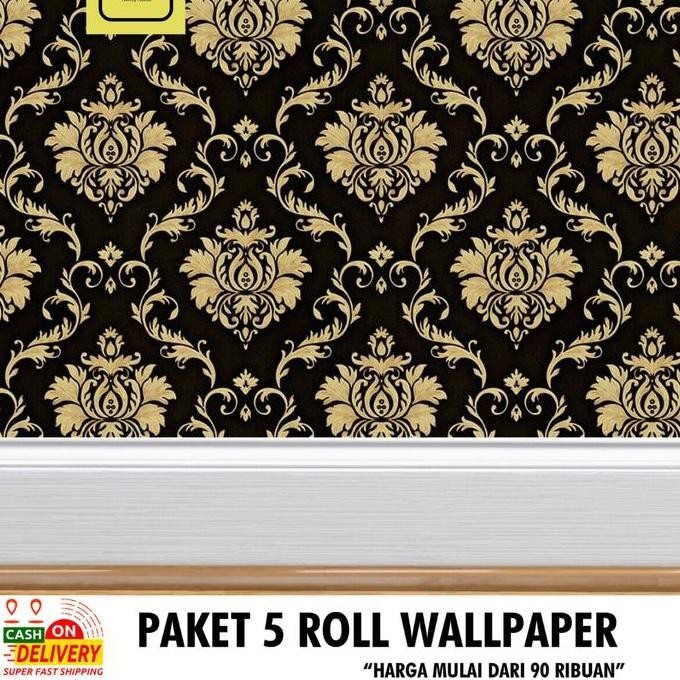 TERBARU [BAYAR DITEMPAT] PAKET 5 ROLL [SIZE 45CM X 4,5M] WALLPAPER DINDING 3D MOTIF ELEGANT / WALLPA