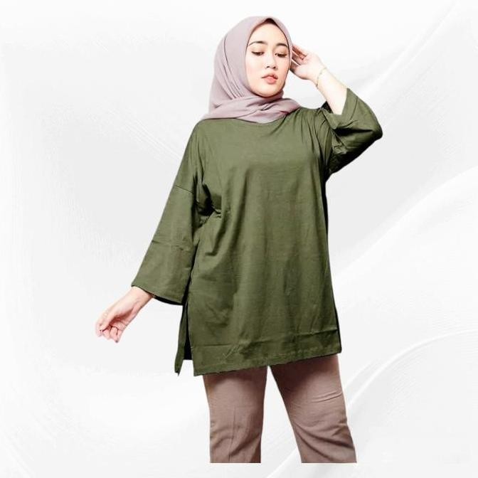 Stok Terbatas Kaos Polos Oversize Jumbo Atasan Wanita Tsirt Bahan Babyterry Atasan Hijab Muslimah Mu