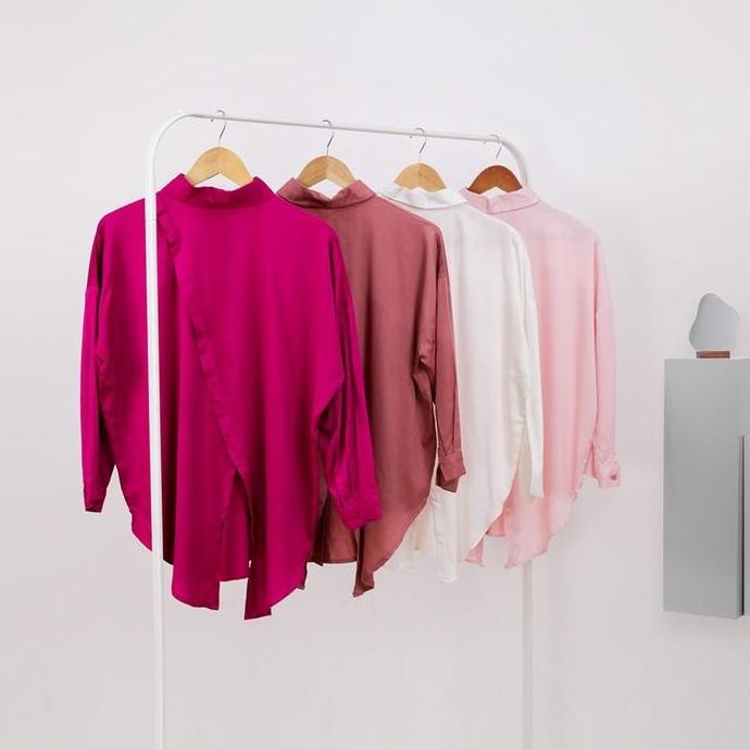 Stok Terbatas RICHDEPT Evelyn Shirt | Kemeja Wanita Muslim Tangan Panjang | Baju Fit Rayon Twill