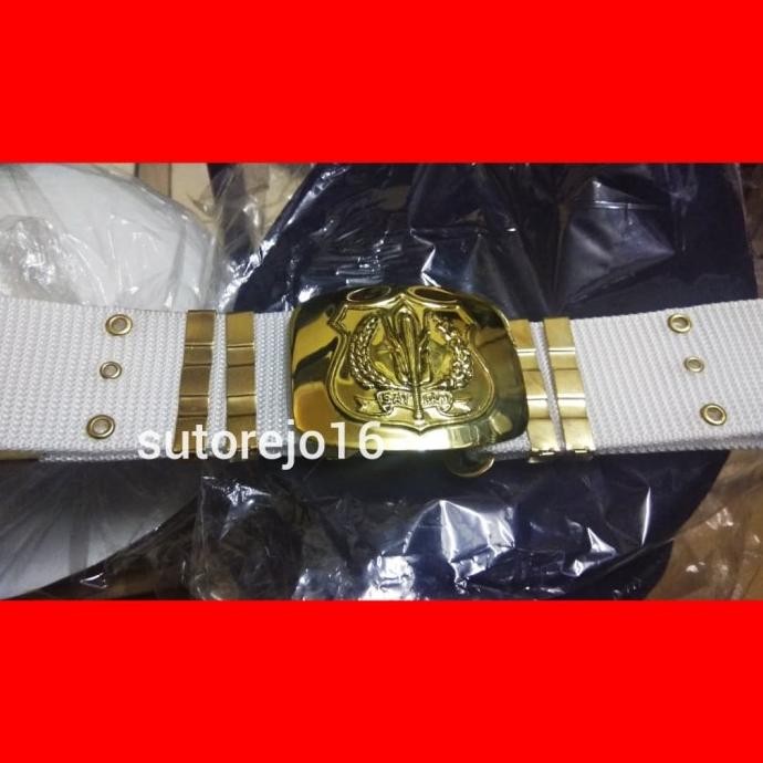 Ori - Kopelrim nilon sabuk pdl besar kopel security satpam hitam putih bagus