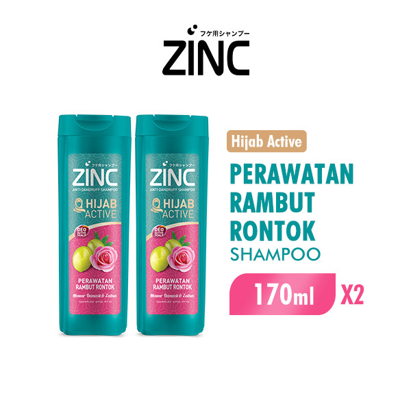 Zinc Shampoo Hijab Active Perawatan Rambut Rontok Botol 170 ml x2