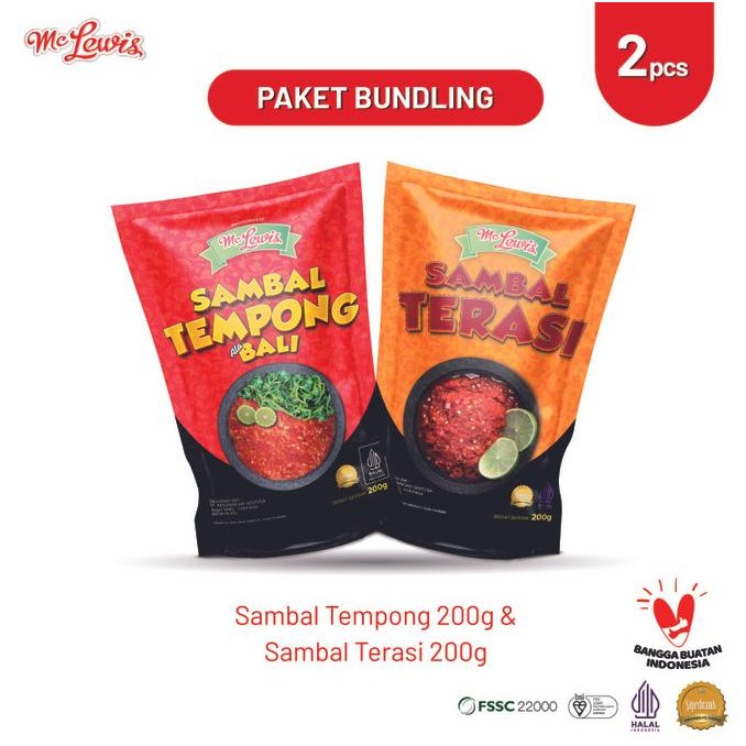 

[Paket Bundle] Mc Lewis Sambal Terasi 200gr + Mc Lewis Sambal Tempong 200gr nUg