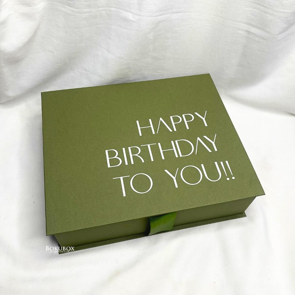 

Hardbox Kado Hampers Hijau Army Custom 30x25x8