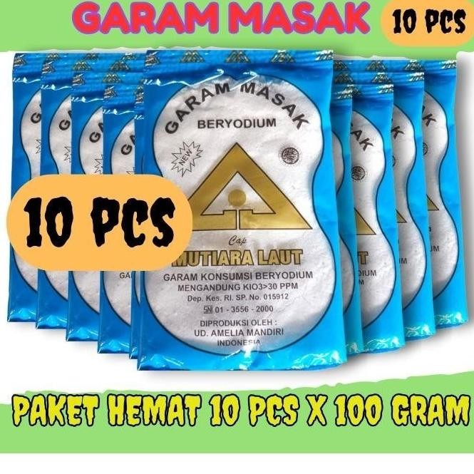 

GARAM MASAK 10 PCS GARAM DAPUR BERYODIUM CAP MUTIARA LAUT / CAP LIMA LIMA nUg
