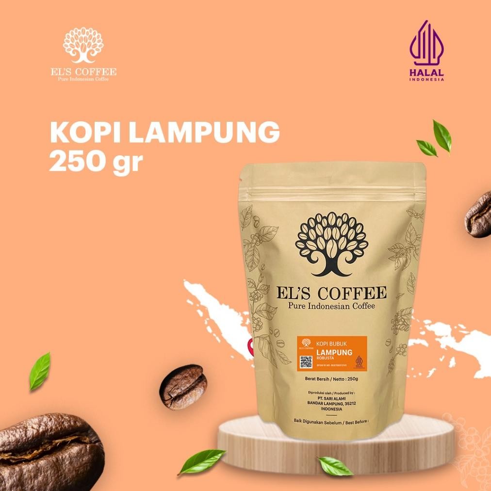 

El's Coffee Kopi Lampung Robusta 250Gr Biji Kopi/Kopi Bubuk/KopiRobusta Pure Indonesia Coffee Beans