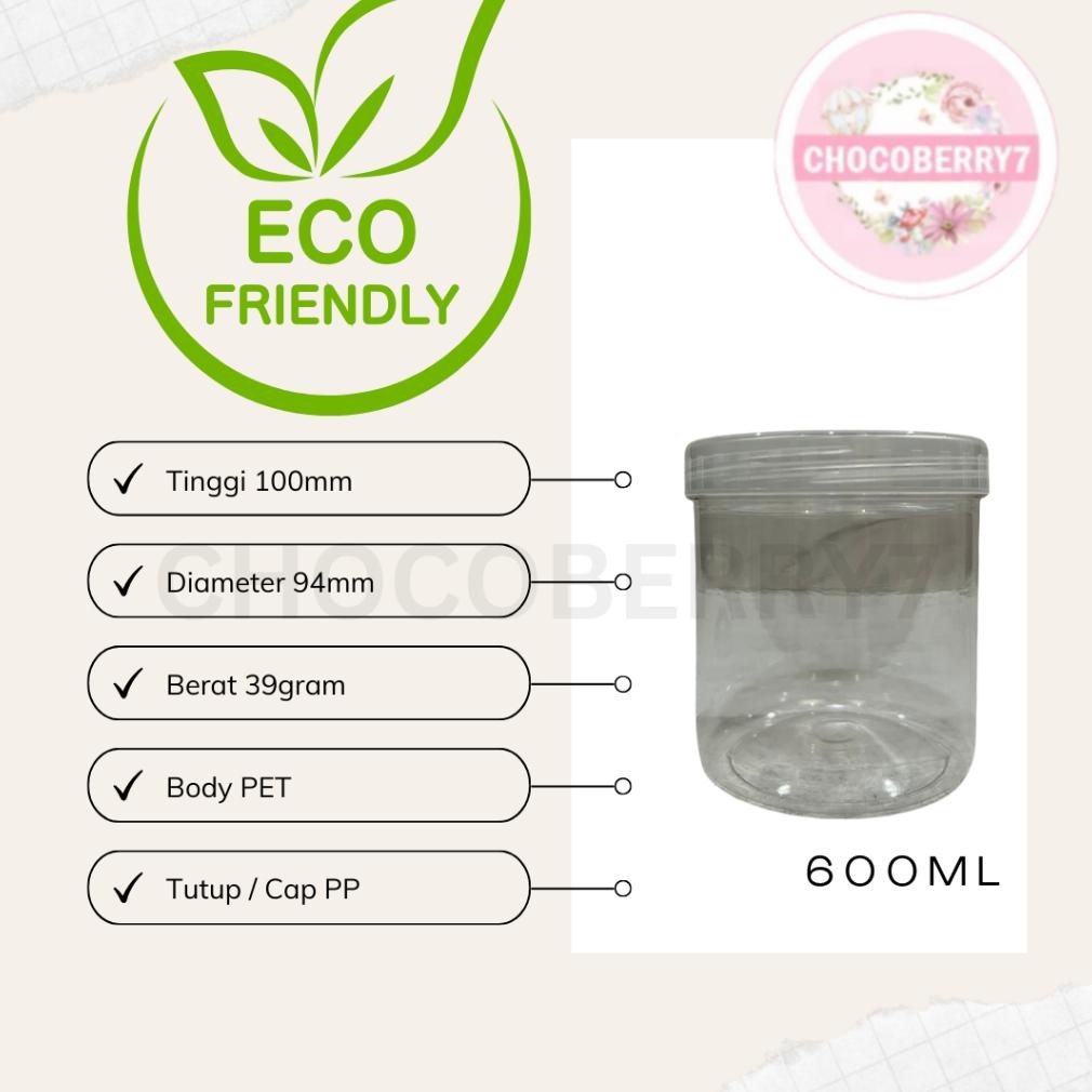 Bisa Cod Toples Tabung Plastik 400 600 800 1000 1200 Ml - Jar Cylinder Tebal 400Ml 600Ml 800Ml 1000M