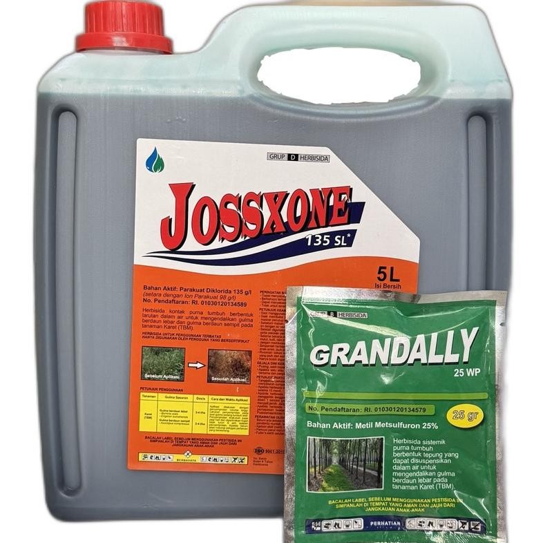 HERBISIDA KONTAK JOSSXONE 135 SL 5 LITER/RACUN GULMA BERDAUN LEBAR DAN RUMPUT TANAMAN KARET 5L