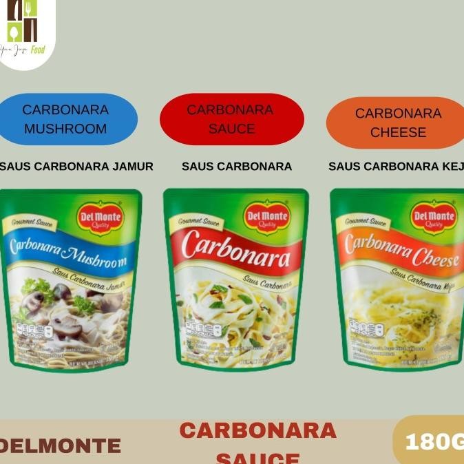 

Delmonte Sauce / Saus Carbonara / Carbonara Mushroom / Carbonara Cheese Kemasan 180g Pouch nUg