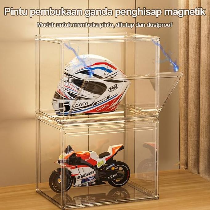 Nevarastore- Kabinet Pintu Ganda Mainan Besar Helm Tas Kulit Kotak Penyimpanan Lemari Penyimpanan Ma