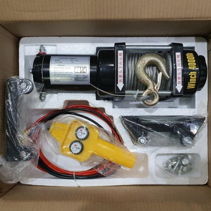 Murah Electric Winch 1700Kg 12Volt Winch Atv Derek Offroad 3500Lbs