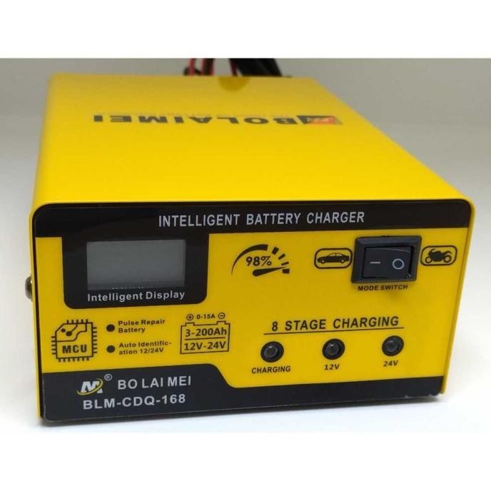 Promo Charger Aki 10A 12V 24V - 200 Ah Mobil Motor Otomatis Repair 250 W