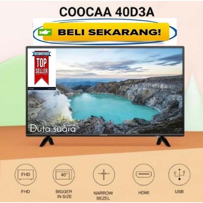 LED COOCAA 40 Inch 40D3A 3 Years Panel Warrenty + Breket Led 40