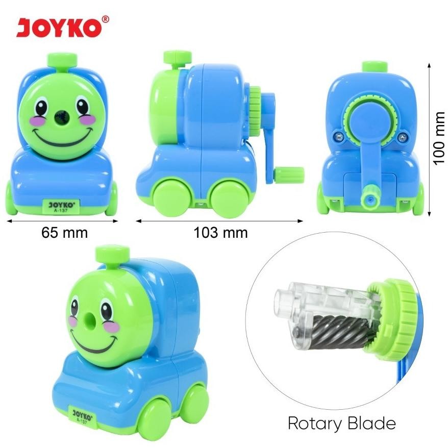 

eqw-68 dfg-88 Serutan Putar Rautan Pensil JOYKO A137 MOBIL SMILE - Sharpener Anti Slip A-137 UNIK LUCU Hemat Termurah
