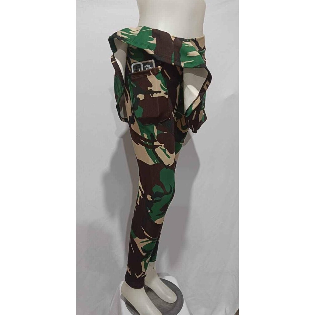 celana PDL/celana senam rok kantong motif loreng TNI AD